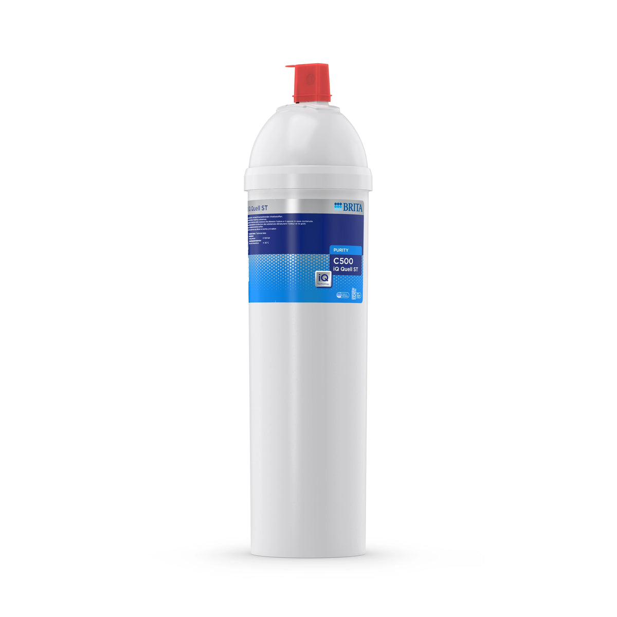 BRITA water filter cartridge PURITY C500 iQ Quell ST on a white background.